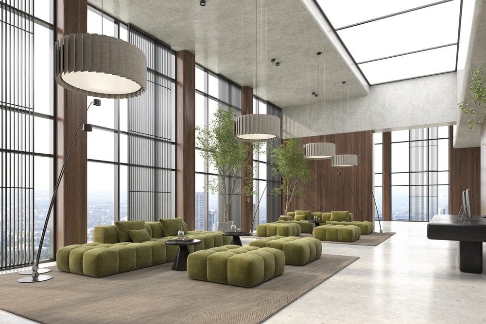 Modern,Style,Conceptual,Reception,Interior,Room,3,D,Illustration